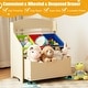 preview thumbnail 9 of 14, Kids Wooden Toy Storage Unit Organizer with Rolling Toy Box and Plastic Bins - 25" x 15" x 30" (L x W x H)