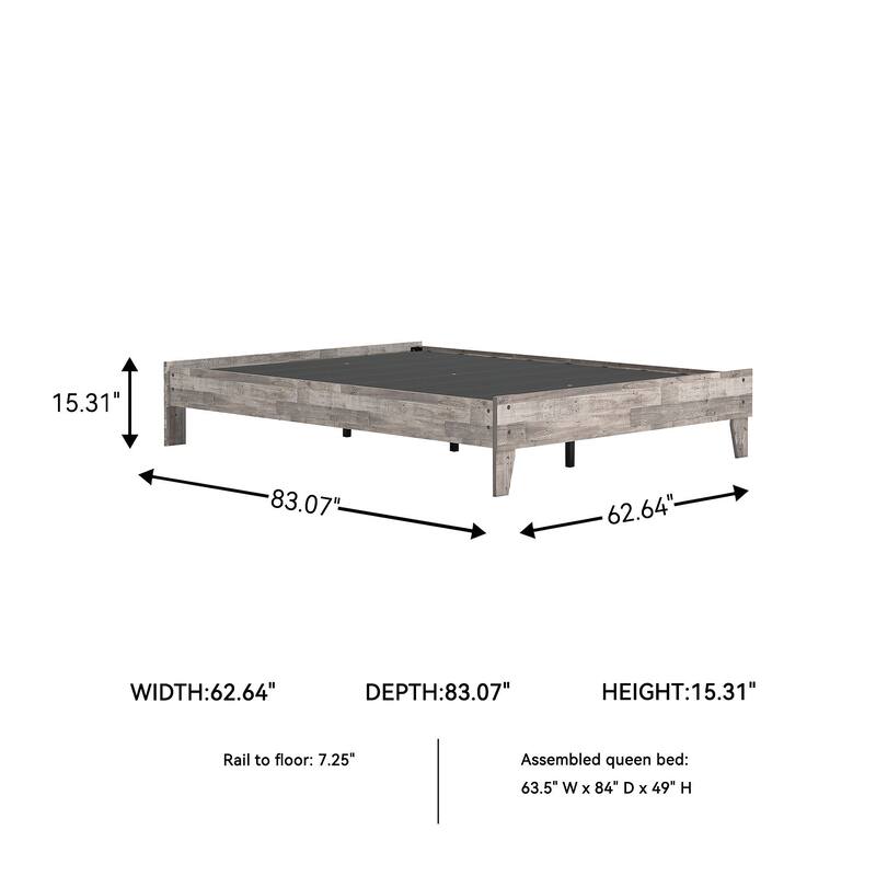 Signature Design by Ashley Neilsville Weathered Woodgrain Platform Bed