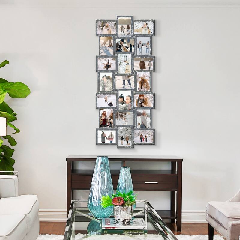 HELLO LAURA Modern Plastic 21 Piece Wall Hanging Family Photo Frame Wall Set