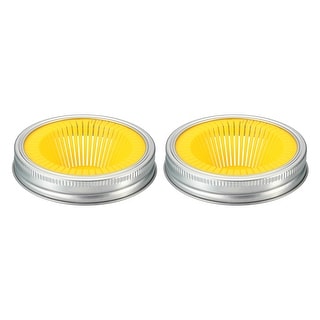 Sprouting Lids for Jar, Stainless Steel Wide Mouth Cap Lids Mesh - Yellow - 70x16mm
