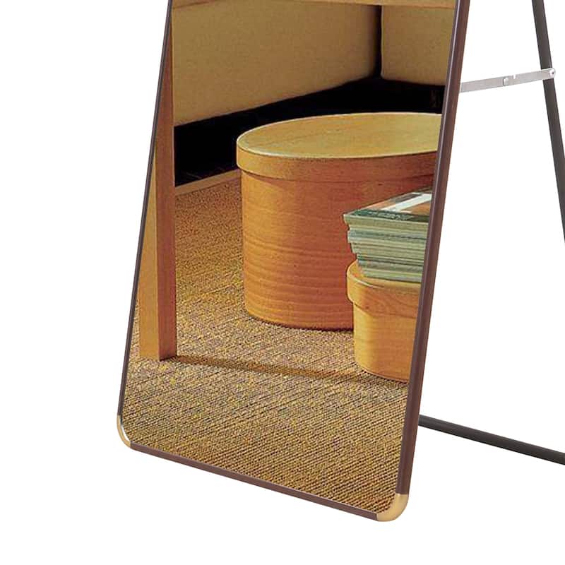 Roomfitters Floor Standing Full-Length Mirror with Walnut Frame, 60"x16.5" Wall Mounted Dressing Mirror for Bedroom