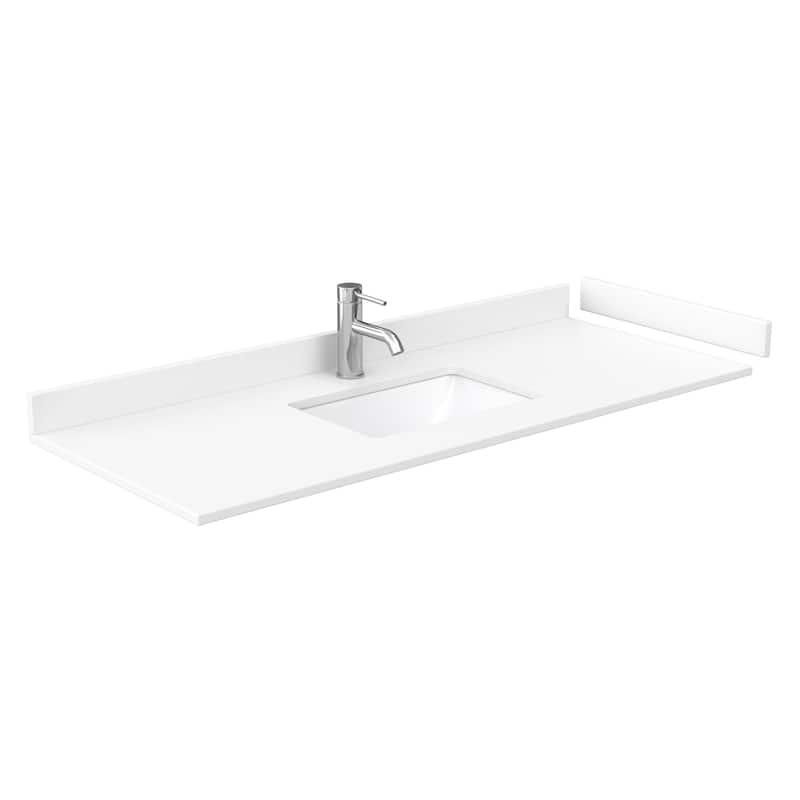 Wyndham Collection 54" Single Vanity Top with Undermount Rectangular - White Cultured Marble