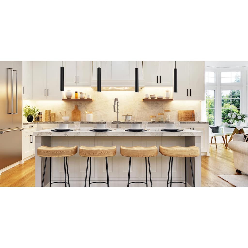 Eglo Tortoreto Matte Black Single Tube Pendant