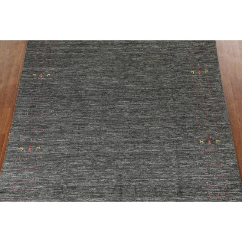 Gabbeh Indian Area Rug Hand-Knotted Wool Carpet - 7'11"x 9'10"