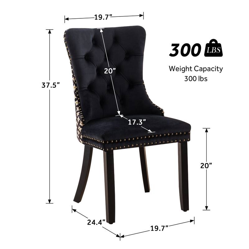 Modern Tufted Velvet Side Dining Chairs (Set of 4)