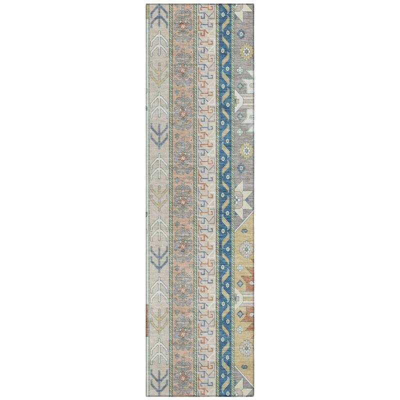Machine Washable Indoor/ Outdoor Boho Tribal Chantille Rug