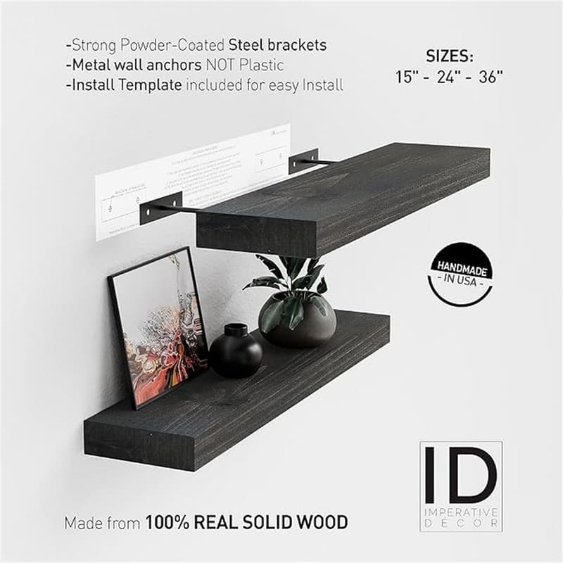 Floating Wall Shelves - 5.5"D x 15"W x 1.5"H