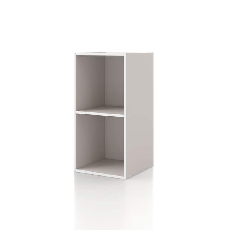 DH BASIC Modern Wood Customizable Stackable Storage Organizer - Cube Shelves, Drawer Cabinet, Bookcase with Doors by Denhour - 2-Cube - Taupe Grey