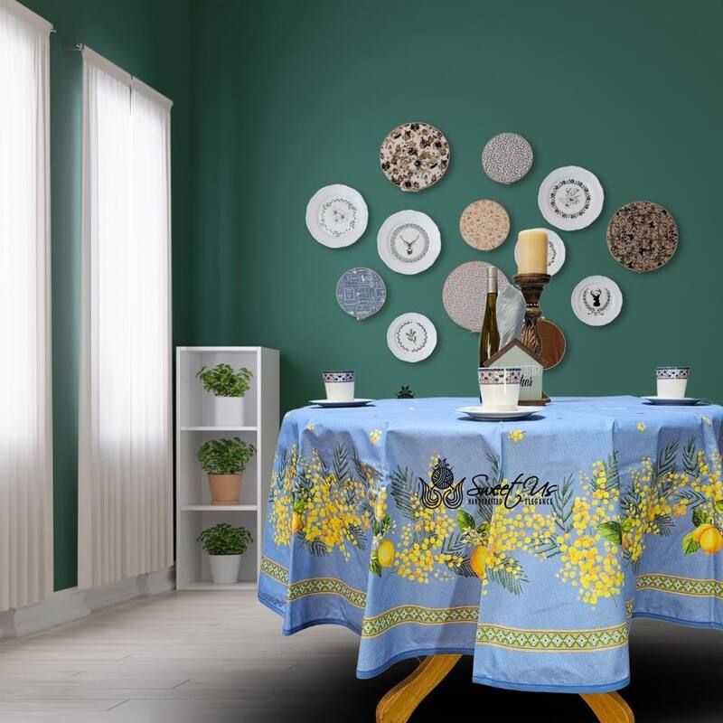 Citronnée Wipeable Tablecloth, Stain Resistant, French Acrylic