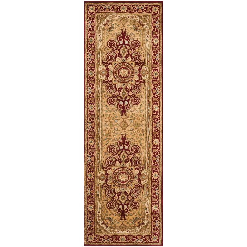 SAFAVIEH Handmade Persian Legend Mali Traditional Oriental Wool Rug - 2'6" x 12' Runner - Burgundy