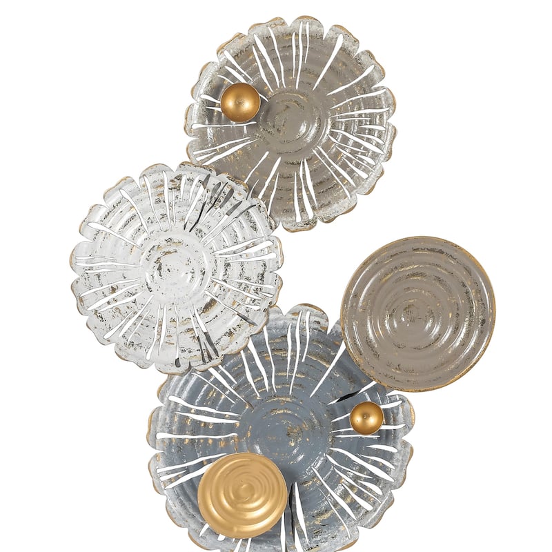 Adeco Set of 2 Metal Leaves Home Decor Statues