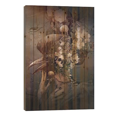 Raven Iii Print On Wood by Riza Peker - Multi-Color