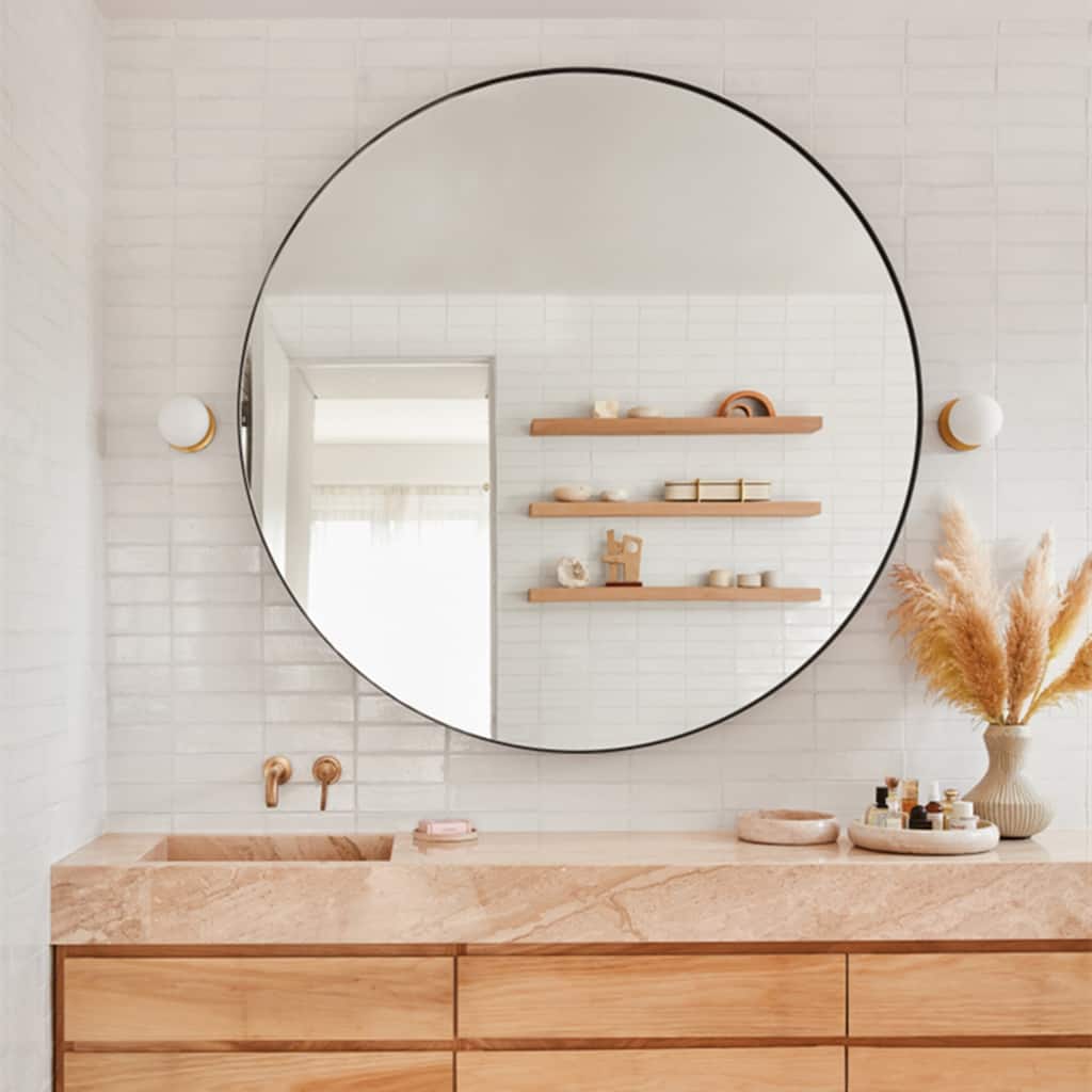 TEHOME Yolanta Round Metal Wall Mirror