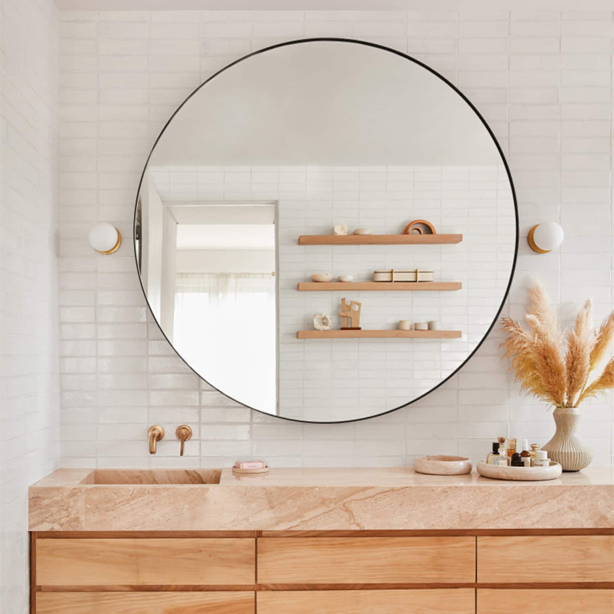 TEHOME Yolanta Round Metal Wall Mirror