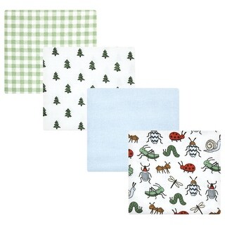 Hudson Baby Infant Boy Cotton Flannel Receiving Blankets, Bugs, One Size - Bugs - One Size