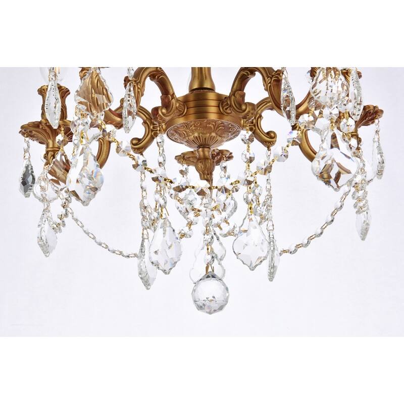 Somette Meilen 5-light Royal Cut Crystal and French Gold Flush Mount