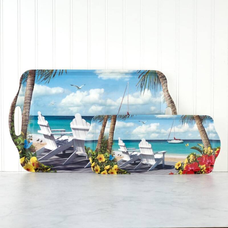 Pimpernel Melamine Serving Trays with Handles Set