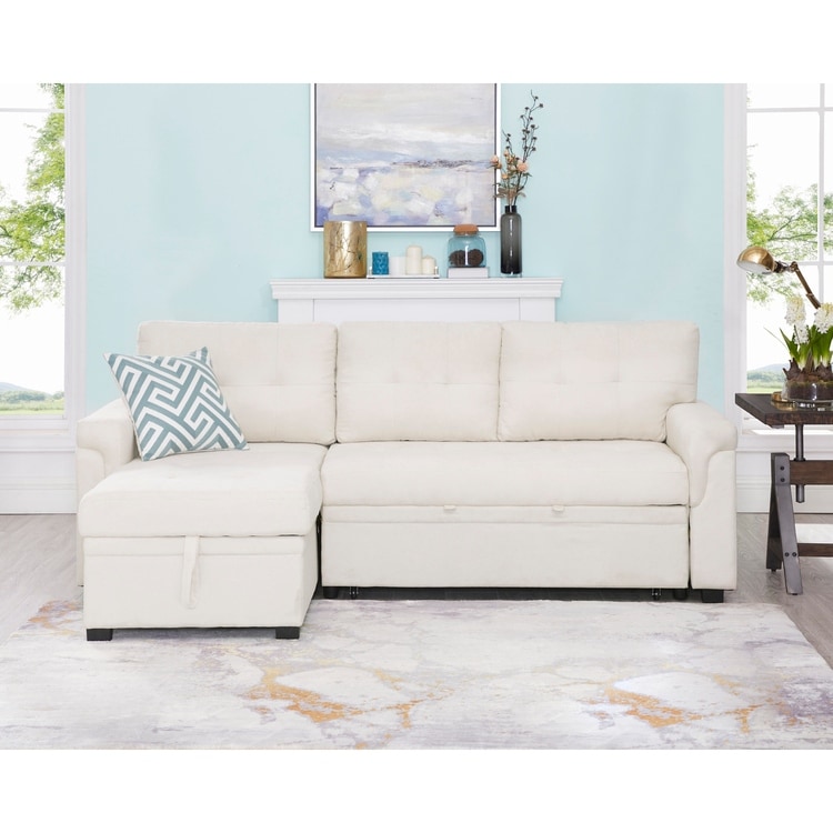 White sectional sofa bed deals