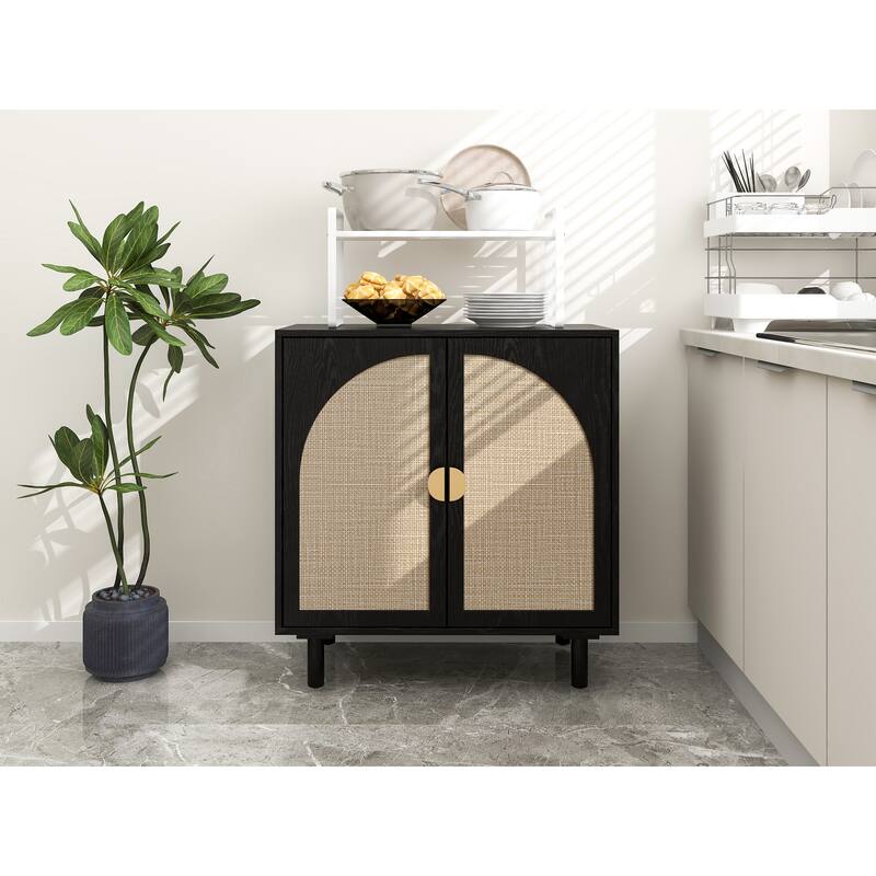 Rattan 2-Door Cabinet - 15.55 x 29.72 x 31.50