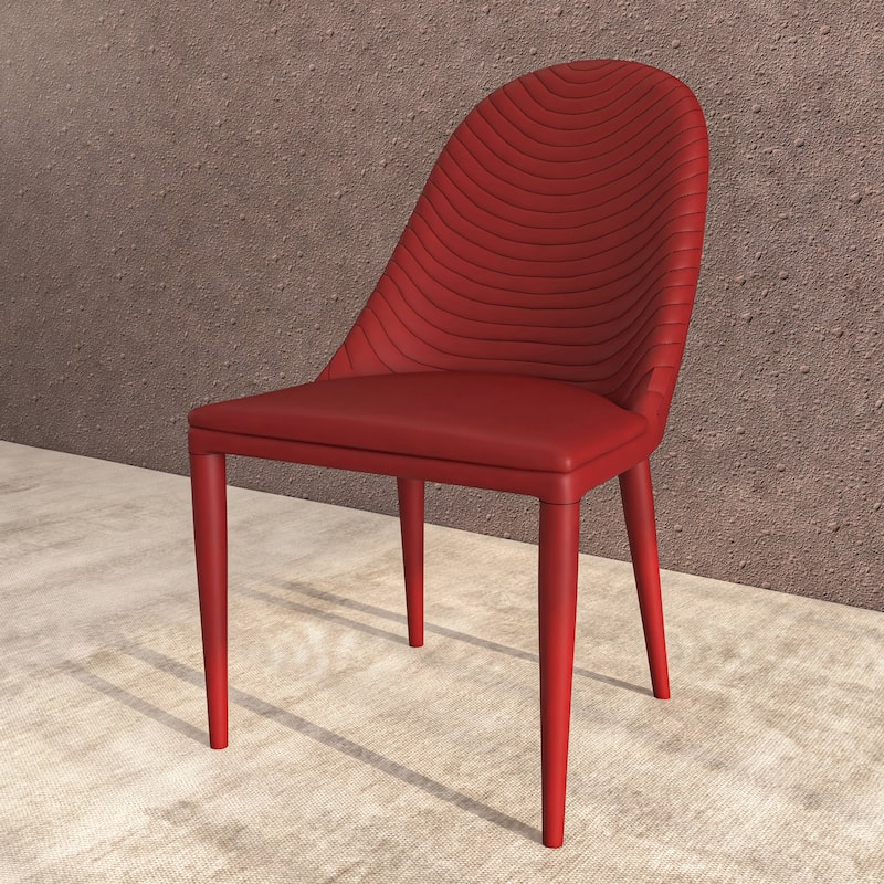 Seville Dining Chair Upholstered in Leather with Iron Legs Set of 4