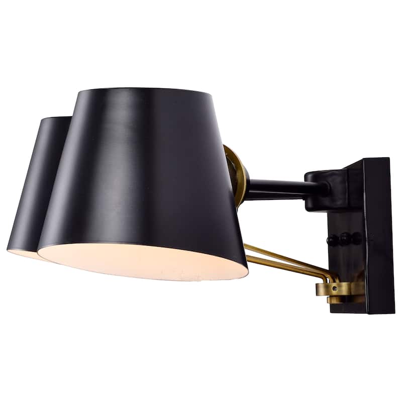 Baxter 3 Light Vanity Black with Burnished Brass