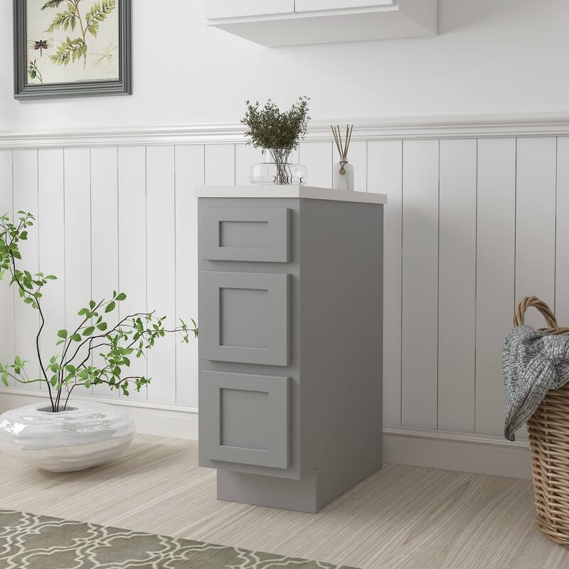 Vanity Art 12 Inch Bathroom Vanity Base Cabinet Solid Wood Small Bathroom Storage Floor Cabinet