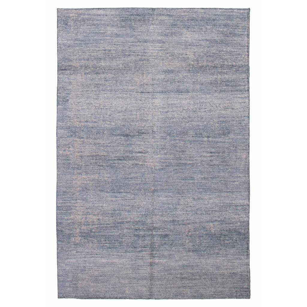 ECARPETGALLERY Hand-knotted Loreto Blue Silk Rug - 9'9 x 14'10