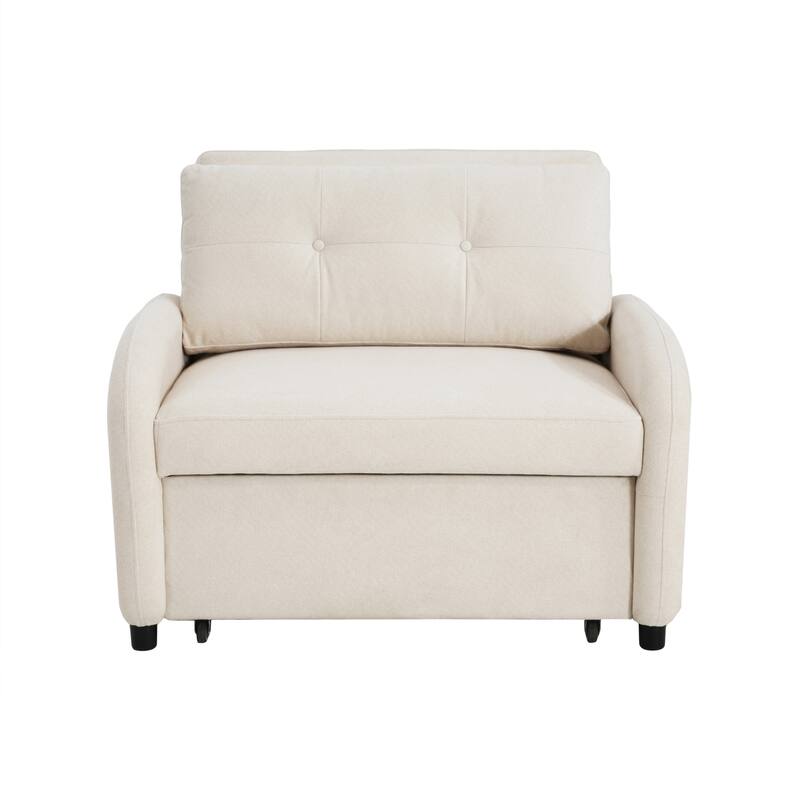 Roomfitters 3-in-1 Convertible Sleeper Sofa Bed, Pull-Out Loveseat Chair with Storage Pocket and Pillow