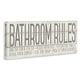 preview thumbnail 3 of 9, Stupell 'Bathroom Rules' Grey and White Planked Look Typography Canvas Wall Art
