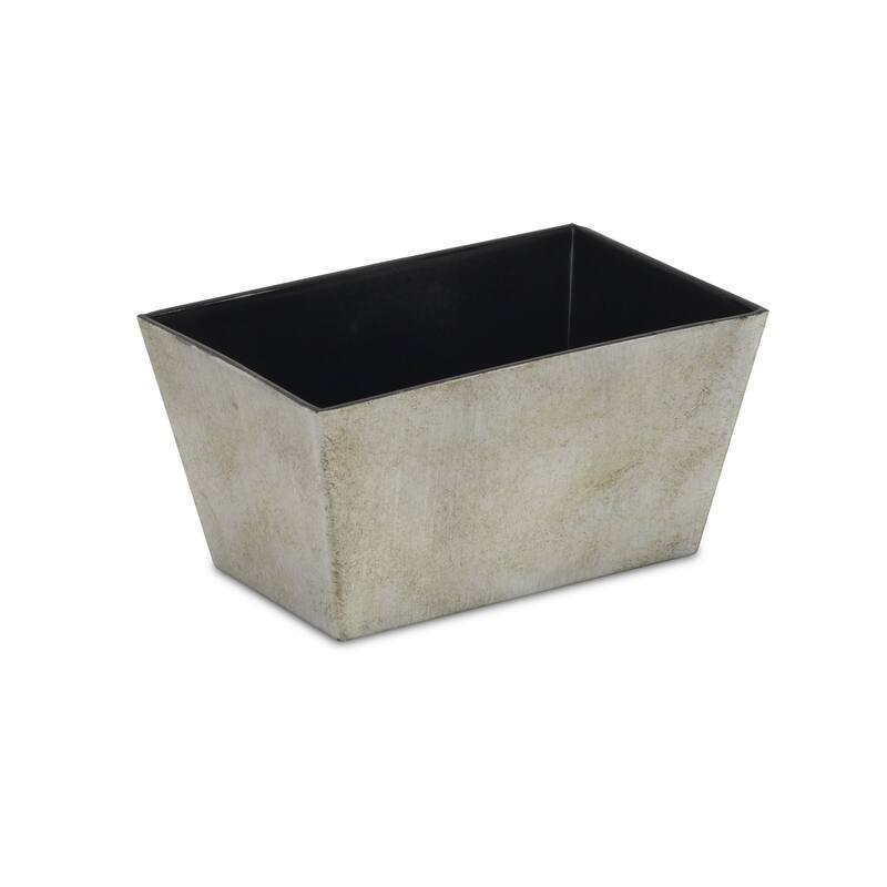 Harper 8.25 Inch Rectangular Tapered Plastic Pot - Light Gray