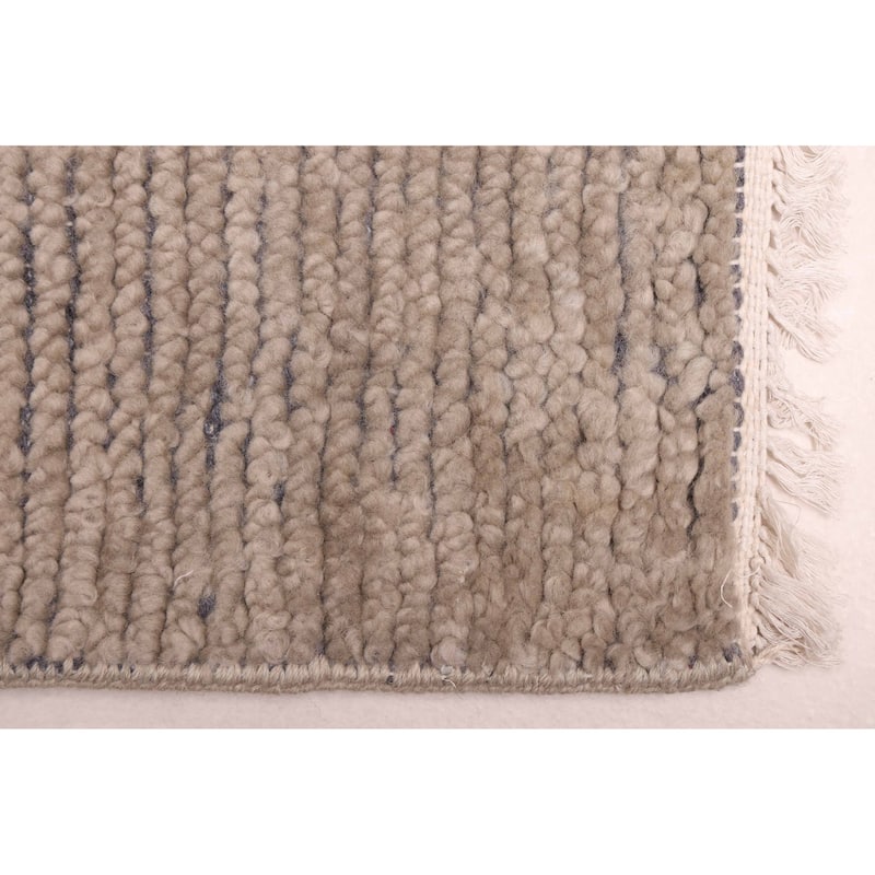 ECARPETGALLERY Hand-knotted Mystique Light Khaki Wool Rug - 5'4 x 7'10