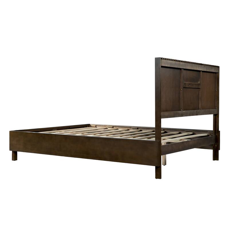 Christopher Knight Home - Adelynn Modern Wood Platform Bed with Vertical Slat Headboard, No Box Spring Needed