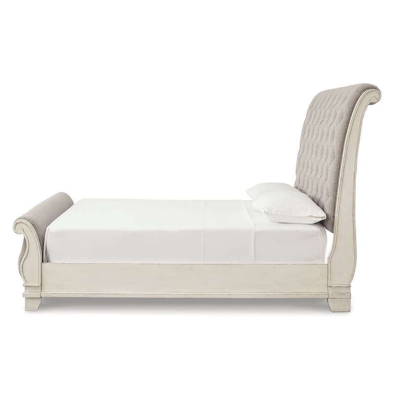 Signature Design by Ashley Realyn White/Gray Sleigh Bed