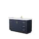 Option Dark Blue, Gold Trim, White Cultured Marble Top