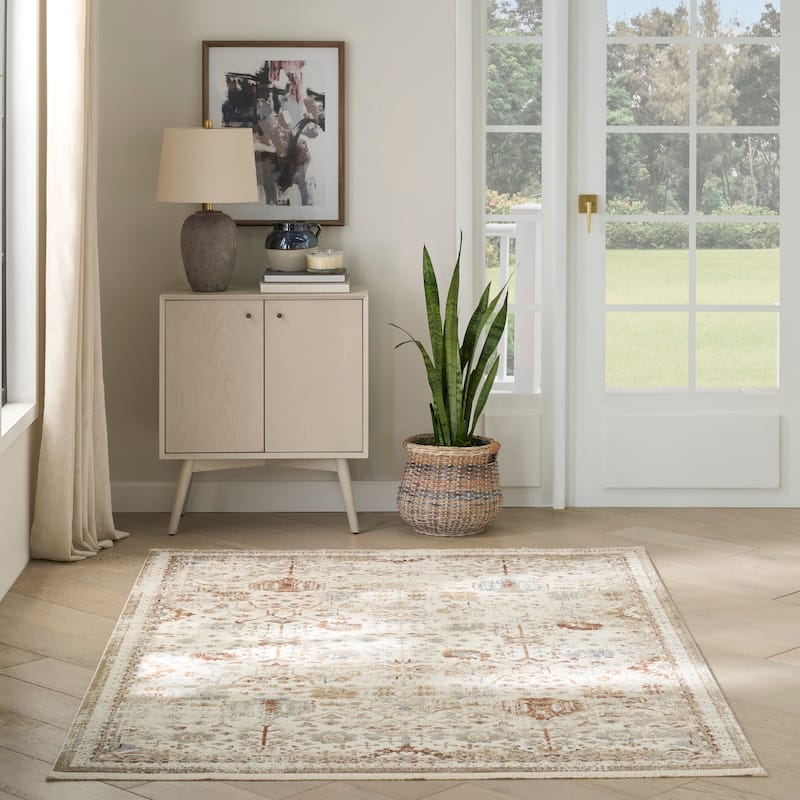 Nourison Pardis Indoor only Cream / Ivory Persian Area Rug