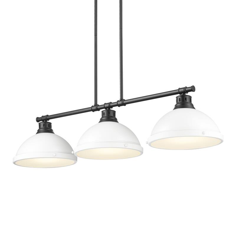 Yep by Golden Lighting Duncan 3-light Island Light in Matte Black and Matte White shade