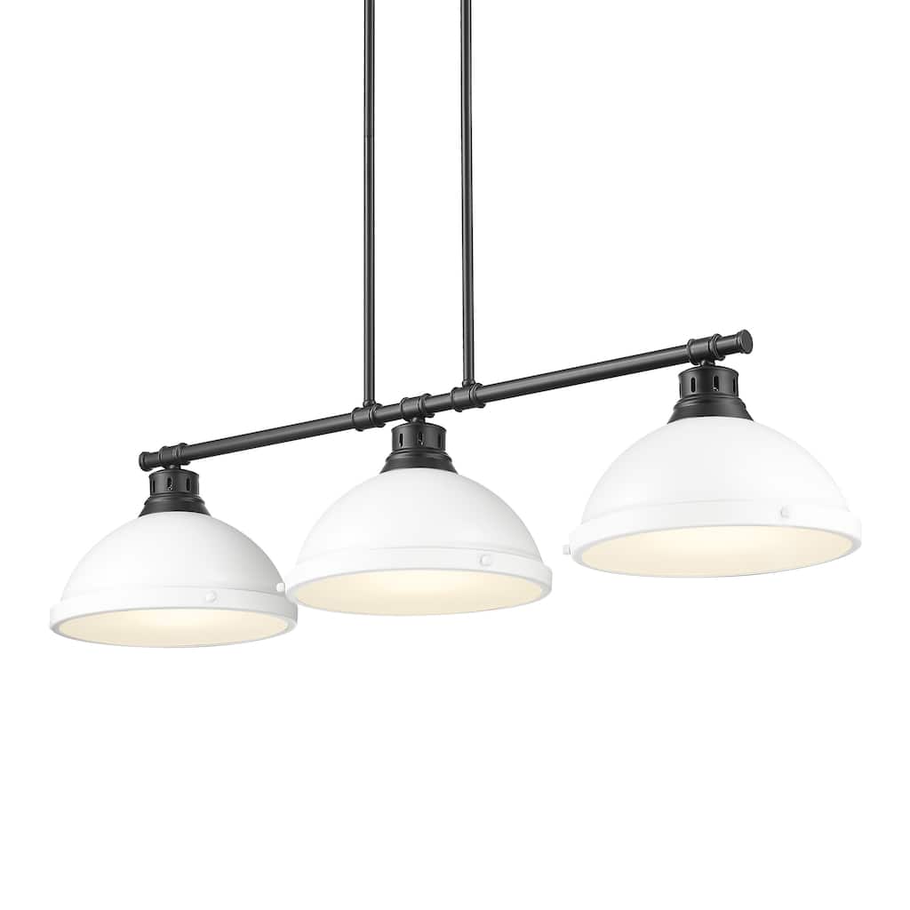 Yep by Golden Lighting Duncan 3-light Island Light in Matte Black and Matte White shade