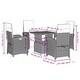 preview thumbnail 14 of 75, vidaXL Patio Dining Set with Cushions Outdoor Seating Gray Poly Rattan
