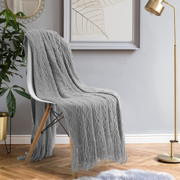 HOMEIDEAS Throw Blanket for Acrylic Blanket for Sofa Chair Bed