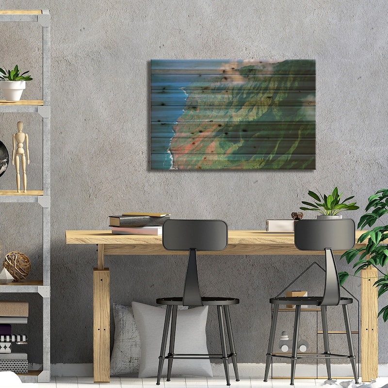 Rugged Cliffs Along Na Pali Coast State Park, Kauai, Hawaii Print On Wood by Tim Fitzharris - Multi-Color