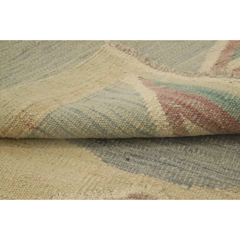 Hand Woven Oriental 100% Wool Carpet Southwestern Modern Beige & Ivories Kilim Area Rug - 4' 9'' X 3' 3''