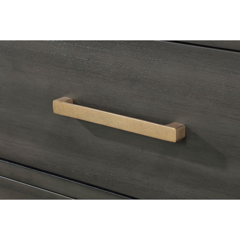 Kieran Transitional Wood 6-drawer Dresser Grey