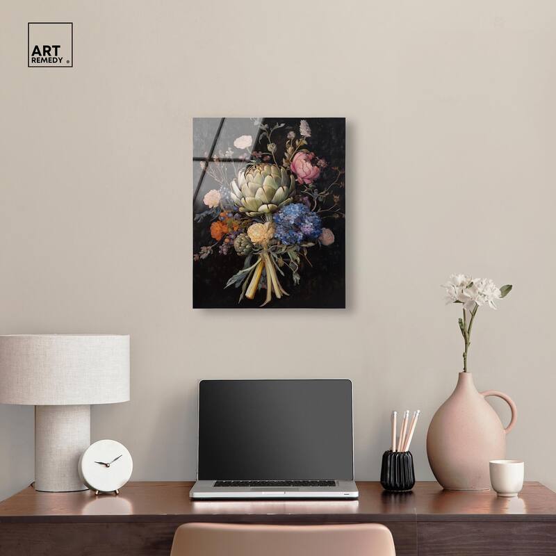 Moody Artichoke II Acrylic by Art Remedy, Ready to Hang