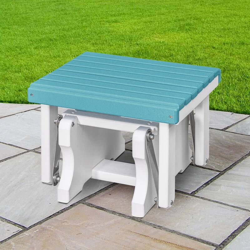 American Furniture Classics Model 601 Gliding Ottoman, made in USA - Aruba Blue on White