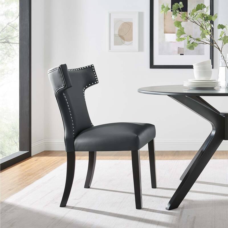 Curve Vegan Leather Dining Chair - Gray