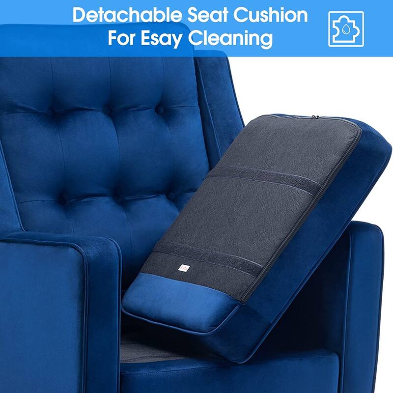 MCombo Modern Accent Club Chair with Ottoman, Velvet Upholstered Armchair with Lumbar Pillow 4278