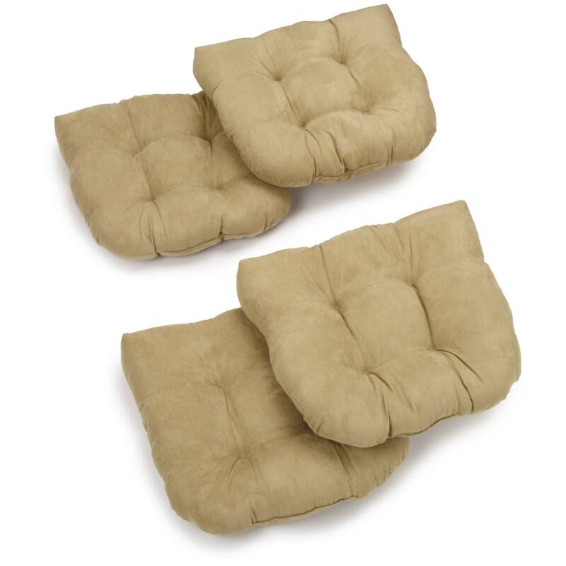 19-inch U-Shaped Microsuede Chair Cushion (Set of 1, 2, or 4)