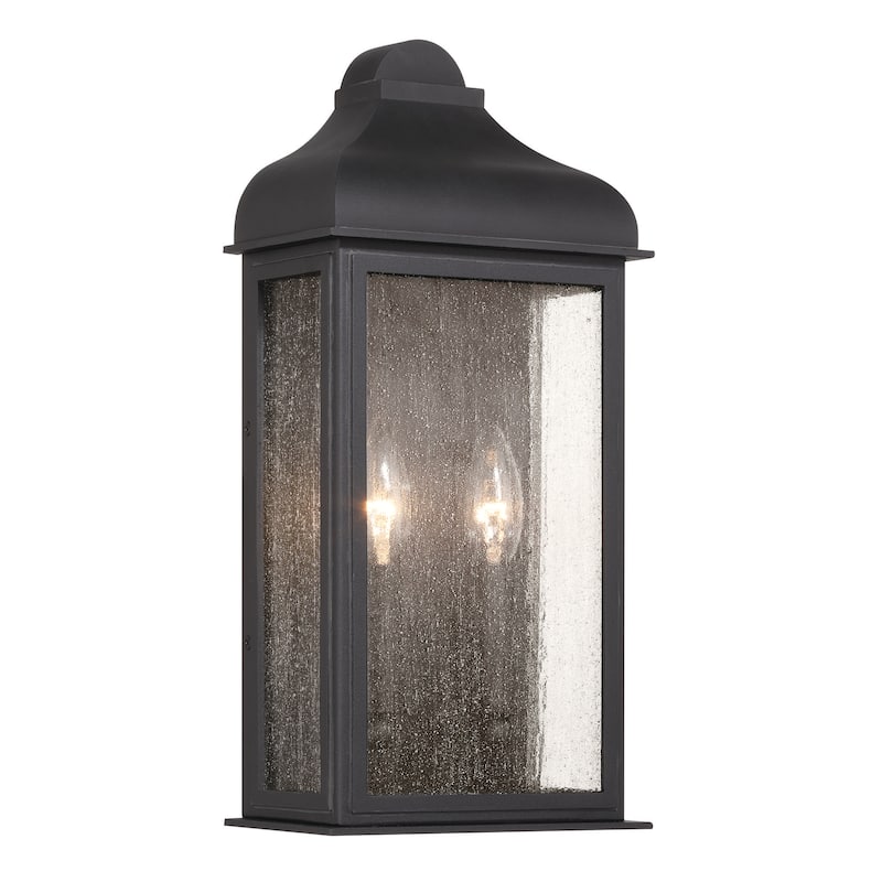 Artcraft Madrid - Outdoor Wall Sconce - Clear Glass Shade - 19" H - Black