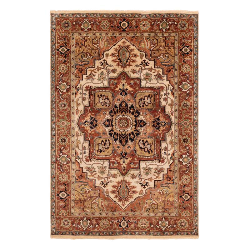 ECARPETGALLERY Hand-knotted Jules Sultane Ivory Wool Rug - 5'2 x 7'10