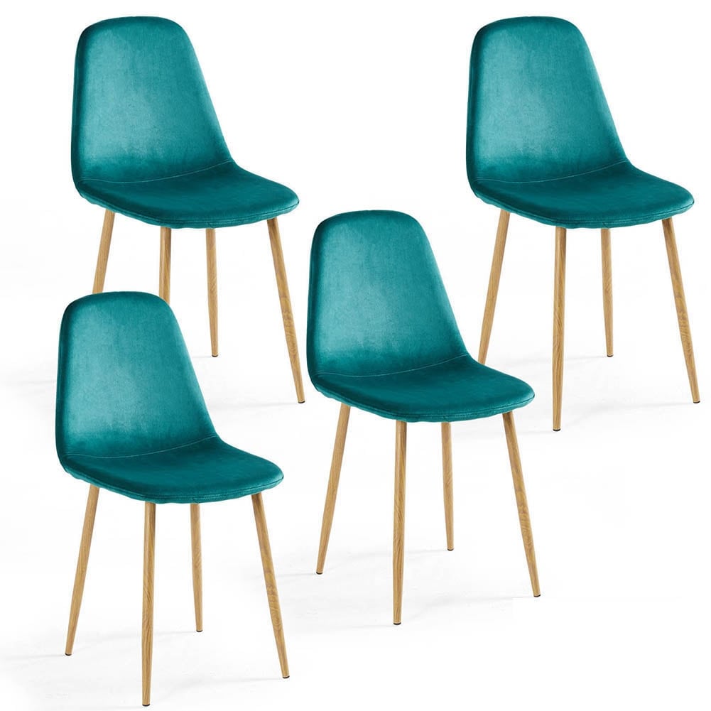 4Pcs Velvet Upholstered Dining Chairs with a Perfect Back Support